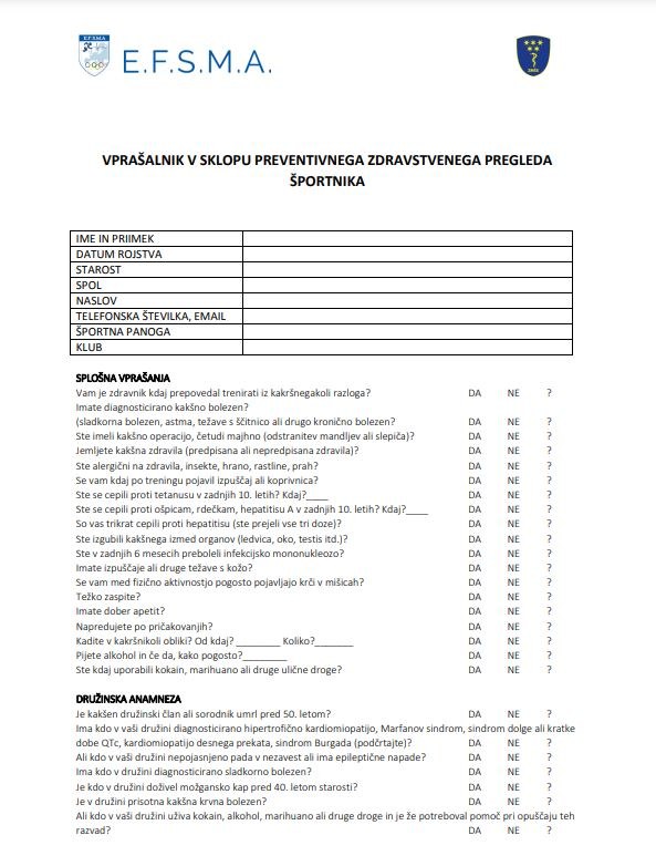 slika s podatki o zdravstvenem pregledu